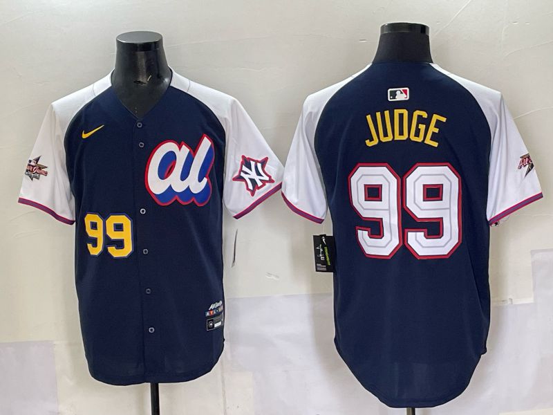 Men 2025 New York Yankees #99 Judge Drak Blue white All star Nike MLB Jersey style 54->new york yankees->MLB Jersey